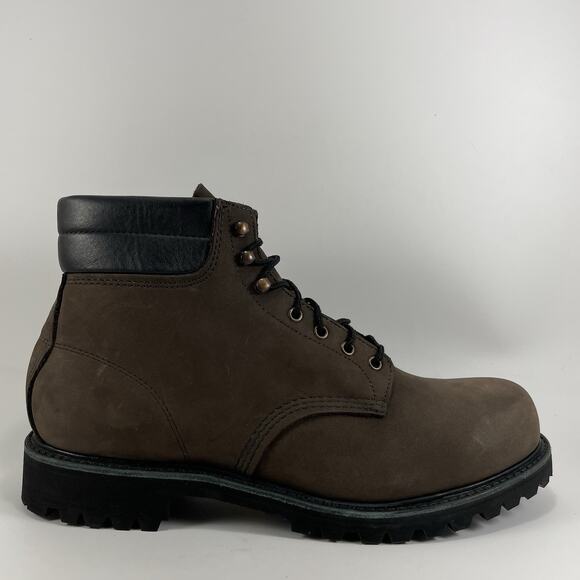 Red Wing Comp Toe Work Boots Mens Size 13 Brown Suede Vibram Lugged Sole 209 - Picture 1 of 11